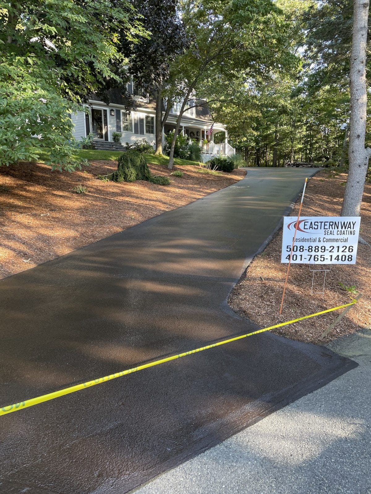 freshly paved driveway